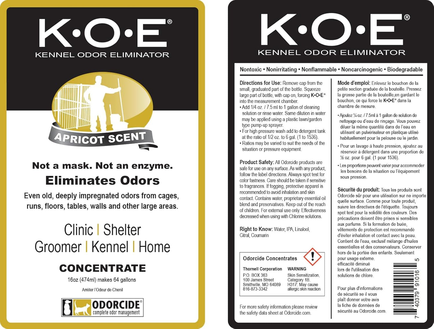 Odorcide K.O.E. Eliminador de olores de albaricoque de 16 oz para o...