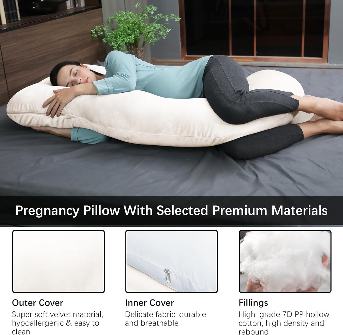 MOON PARK - Almohadas de embarazo y maternidad de cuerpo completo p...
