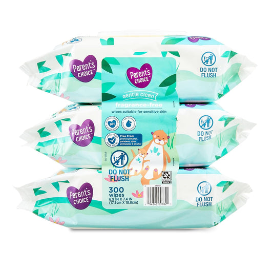 Toallitas para bebés sin fragancia, 300 unidades, hipoalergénicas y pH equilibrado, sin alcohol, sin irritantes agresivos, adecuadas para pieles sensibles