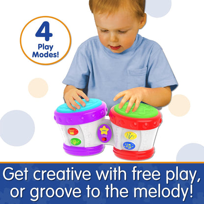 The Learning Journey Aprendizaje temprano - Little Baby Bongo Drums - Juguetes musicales electrónicos para niños y niñas a partir de 12 meses - Juguete de aprendizaje musical galardonado, multicolor