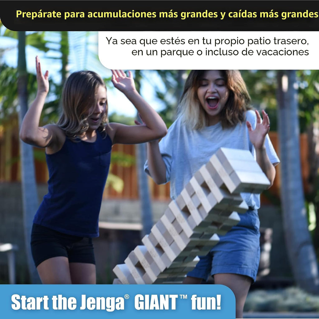 Jenga Gigante - Bloques de madera dura - Se apilan hasta más de 4 p...