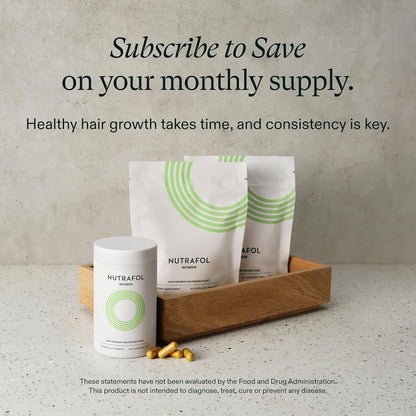 Nutrafol - Suplementos de crecimiento del cabello para mujeres, edades 18-44, clínicamente probados para cabello visiblemente más grueso y fuerte, recomendado por dermatólogos - suministro para 1 mes