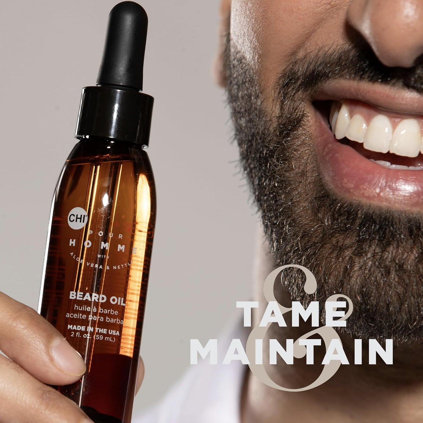 CHI Pour Homme Aceite para barba para hombres, suaviza y suaviza el...