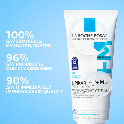 La Roche-Posay Lipikar AP+ - Crema hidratante triple reparadora, lo...
