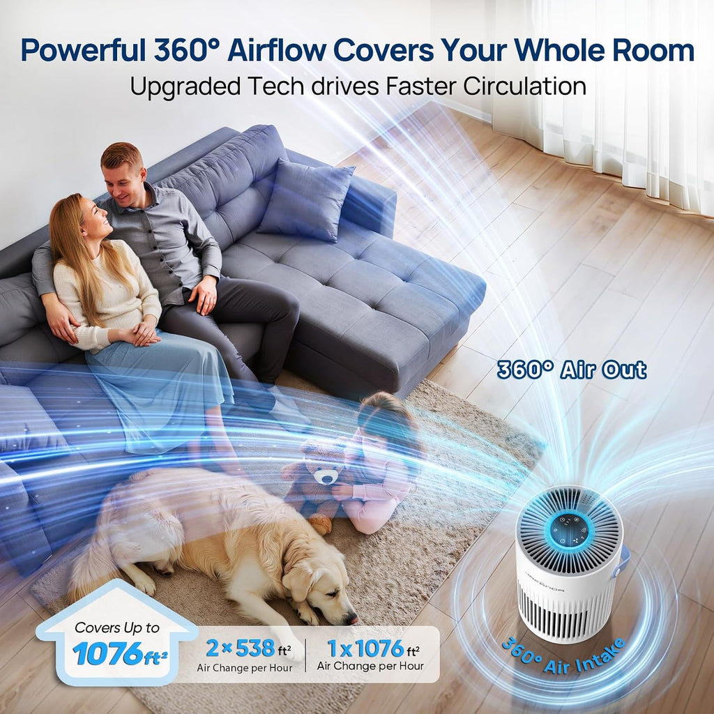 Purificadores de aire para dormitorio con modo de sueño ultrasilenc...