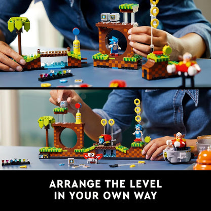 LEGO Ideas Sonic The Hedgehog - Juego coleccionable Green Hill Zone 21331, idea de regalo nostálgica de los años 90 para adultos con figura de Dr. Eggman y Eggmobile