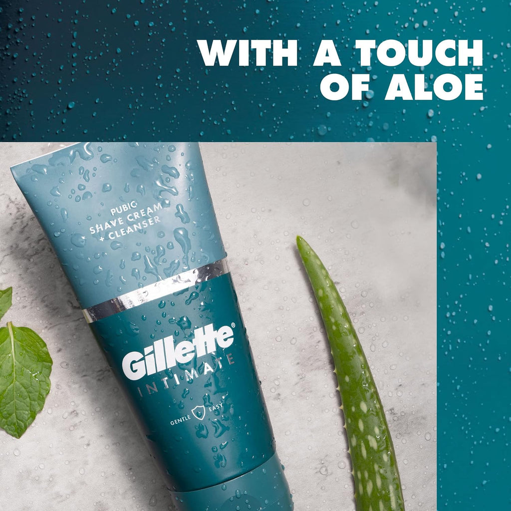 Gillette Intimate - Crema de afeitar púbica 2 en 1 + limpiador, fór...