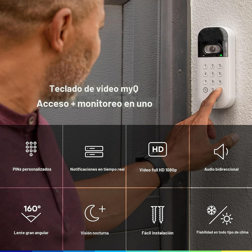 myQ - Teclado inteligente de video para puerta de garaje con cámara...