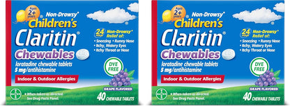 Claritin Medicamento para alergias infantiles, tabletas masticables...
