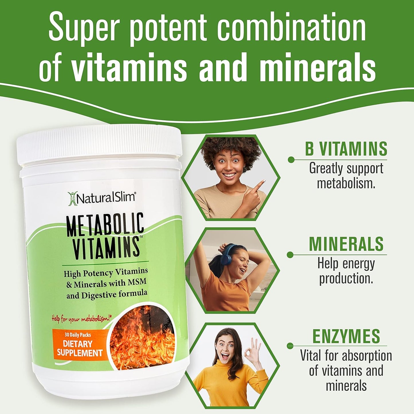 NaturalSlim Vitaminas metabólicas \u2013 Combinación de multivitami...