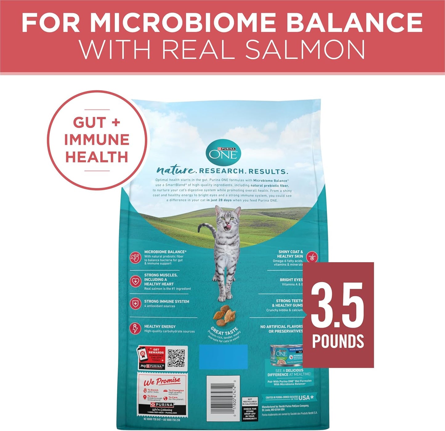Purina ONE Alimento seco natural para gatos, Tender Selects mezcla...