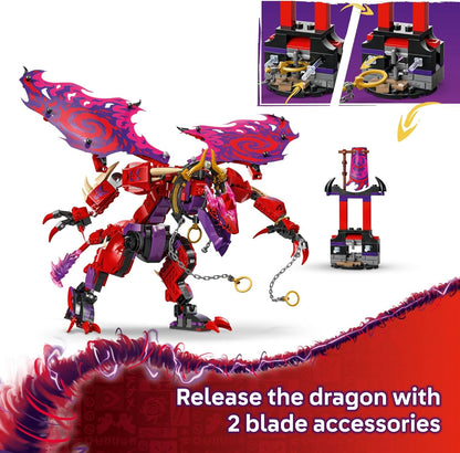 LEGO NINJAGO Thunderfang Dragón del Caos Juguete de construcción para niños a partir de 8 años – Juego de Dragón Rising con 6 minifiguras y figura de dragón articulable – Idea de regalo de cumpleaños