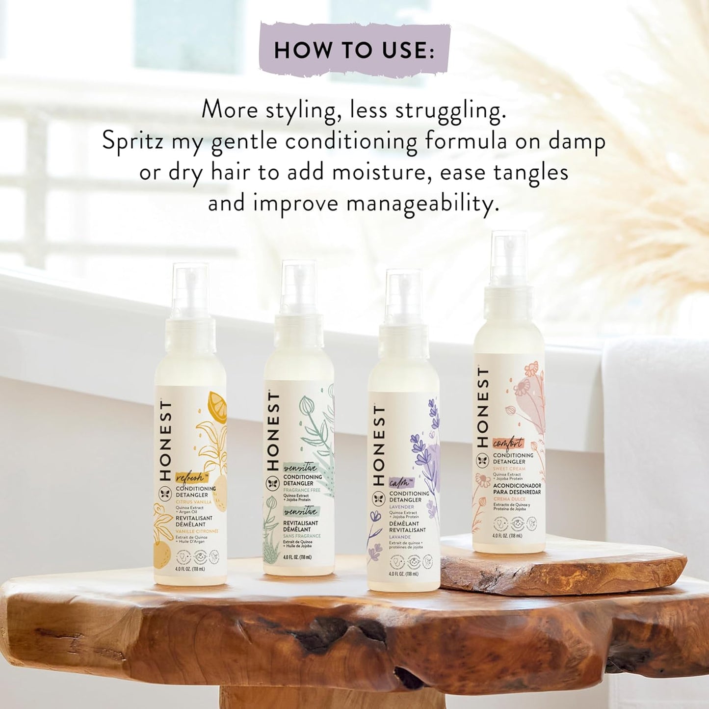 The Honest Company Acondicionador desenredante para el cabello, aco...