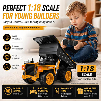 Kolegend - Camión de volcado a control remoto RC, vehículo de const...