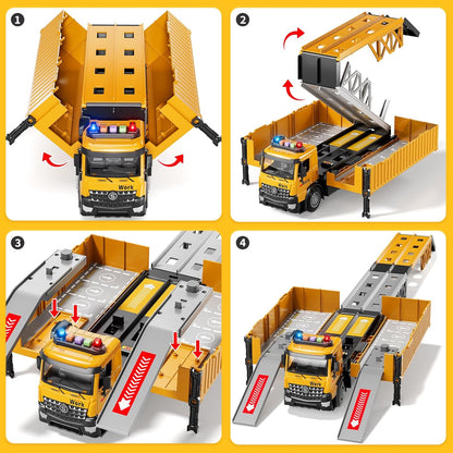 Camiones Transportadores de Carreras para Niños, Juguetes de Camion...