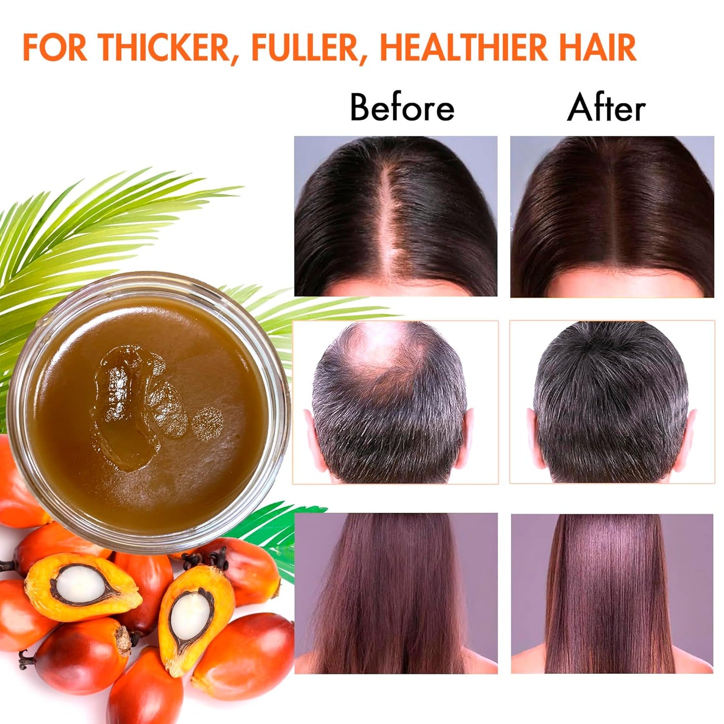 Aceite de batana crudo para el crecimiento del cabello, pasta de aceite de Botana 100% natural puro de Honduras, mascarilla orgánica sin refinar para prevenir la pérdida de cabello, mejora el grosor para hombres y mujeres, 5.3 onzas