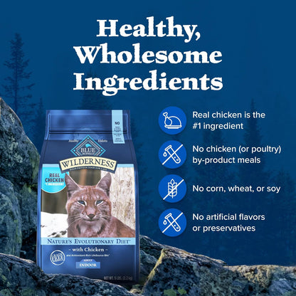 Blue Buffalo Wilderness - Alimento seco natural para gatos adultos...