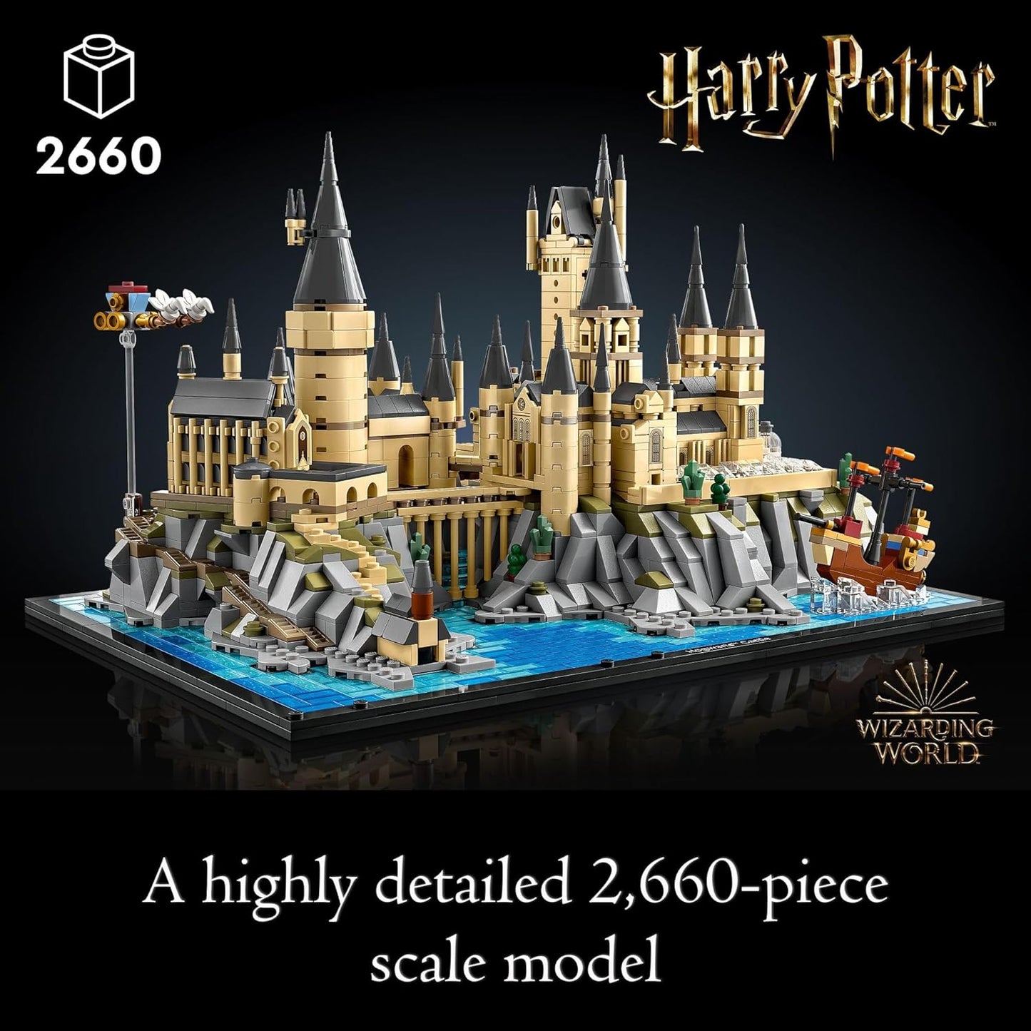 LEGO Harry Potter Hogwarts Castle and Grounds 76419 - Juego de construcción, idea de regalo para adultos, modelo de exhibición para construir, juego coleccionable de Harry Potter, recrea escenas