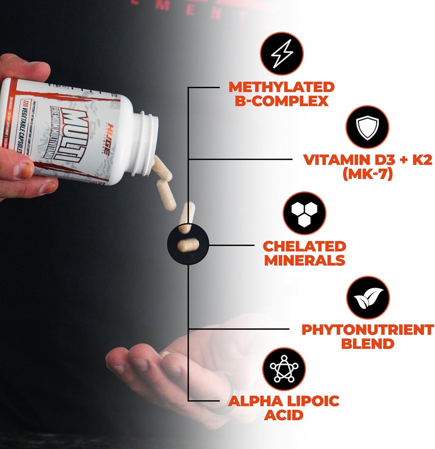 Gran multivitamínico para hombres, fórmula todo en uno de alto rend...