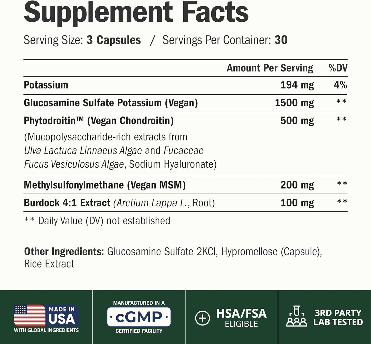 Glucosamina Condroitina MSM \u2013 Suplemento de apoyo articular pa...