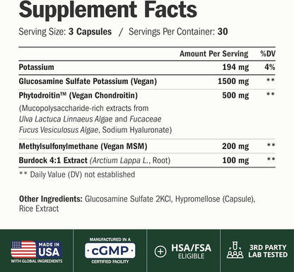 Glucosamina Condroitina MSM - Suplemento de apoyo articular para mu...