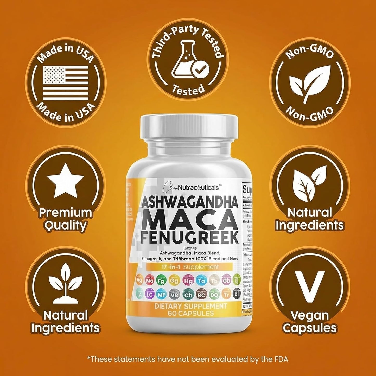 Ashwagandha 5000 mg de raíz de maca 2000 mg de fenogreco 3000 mg Su...