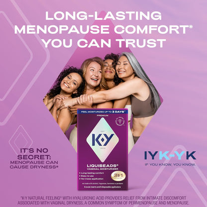 K-Y Liquibeads Fórmula 6 insertos de cuentas a base de silicona y 6...