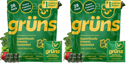 Gruns Super Greens - Gomitas multivitamínicas para adultos, vitamin...