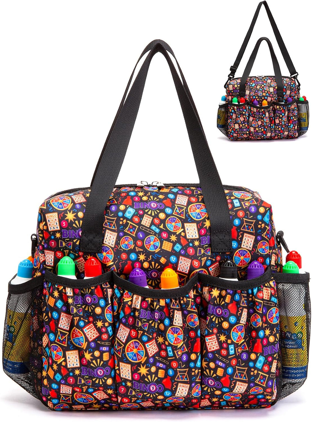 Bolsa de bingo con bolsillos para Daubers Dabbers Azul Marino Bolsa...