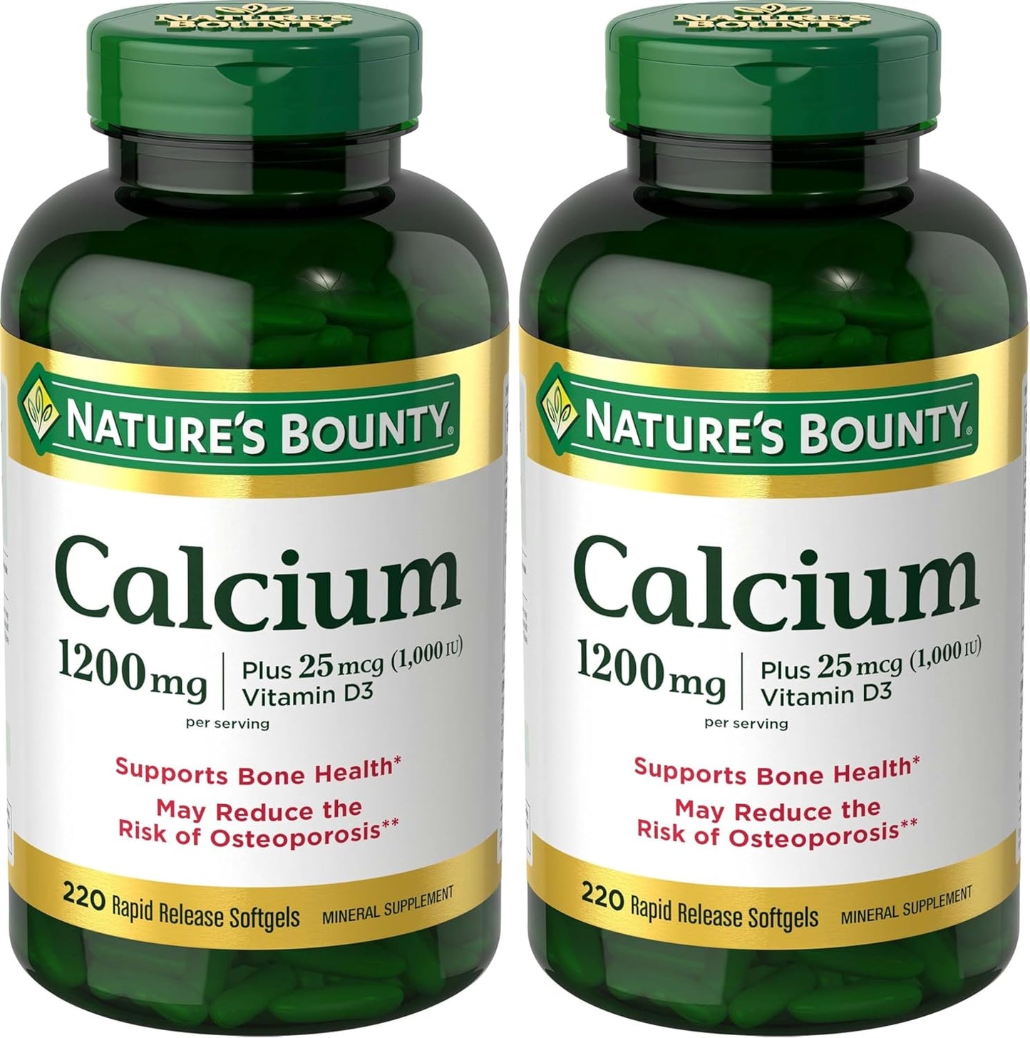 Nature's Bounty Calcio 1200 mg con vitamina D3, salud ósea y ap...