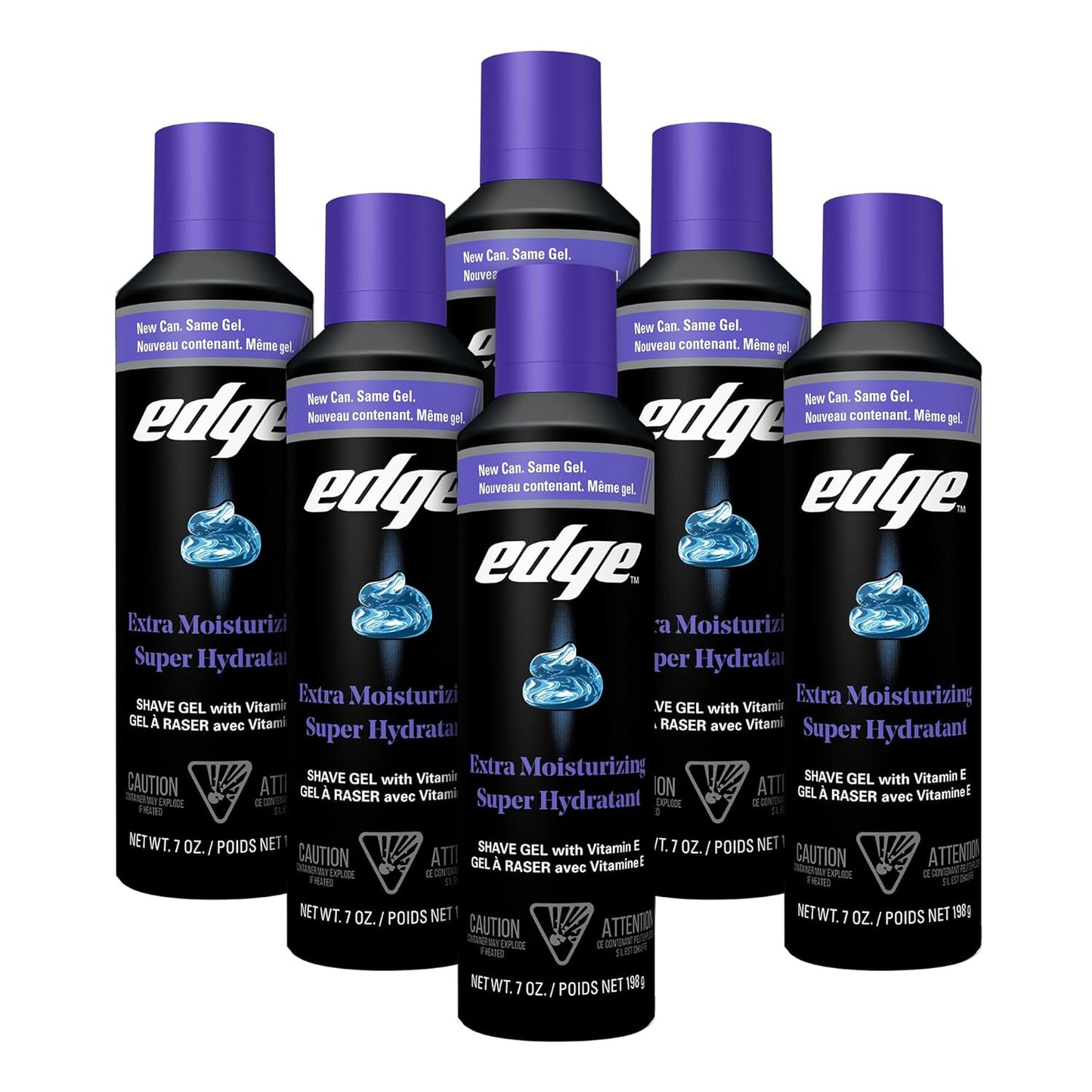 Edge Gel de afeitado para hombres, extra hidratante con vitamina E,...