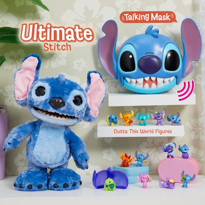 Máscara Parlante de Disney Stitch con Más de 25 Sonidos y Frases, Correas Ajustables, Disfraz para Niños, Vestir y Simular, Juguete para Fans, Niños, Niñas, Niños de 3 años en Adelante de Just Play