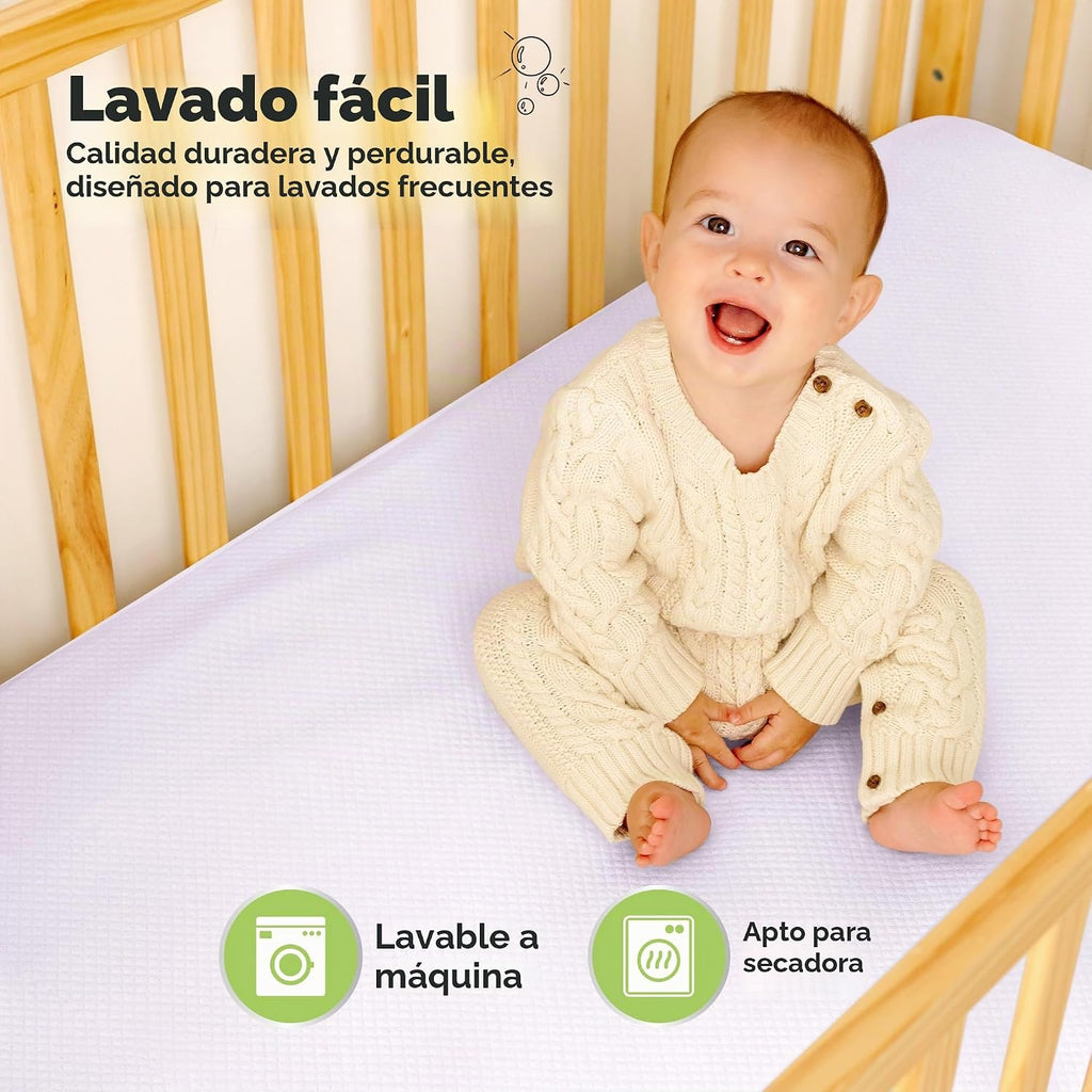 Paquete de 2 fundas protectoras de colchón impermeables para cuna,...
