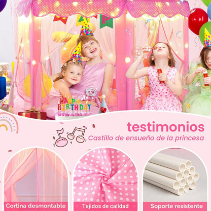Monobeach Tienda de campaña de princesa para niñas, casa de juegos...