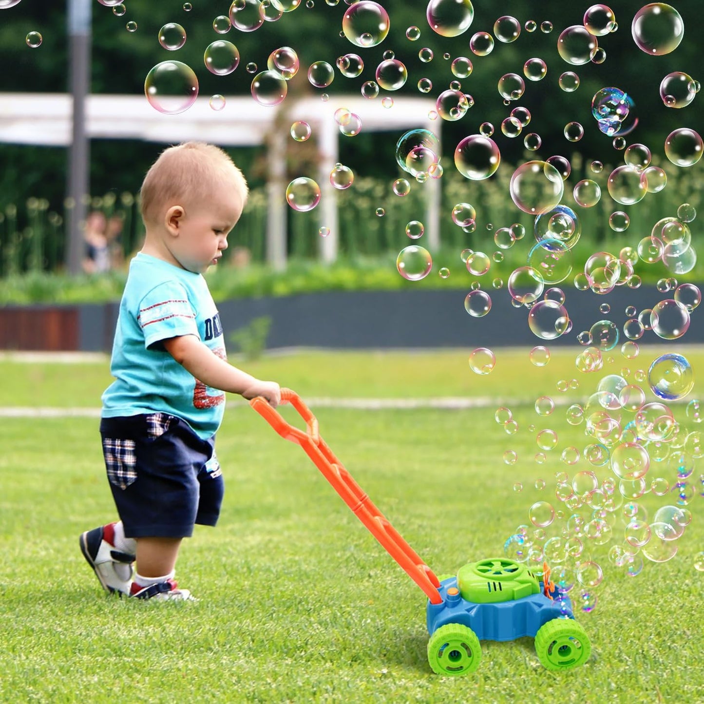 Lydaz – Máquina de burbujas electrónicas para césped, juegos al aire libre, juguetes para niños