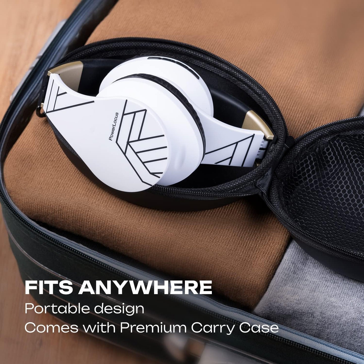 PowerLocus Auriculares Bluetooth sobre la oreja, auriculares inalám...