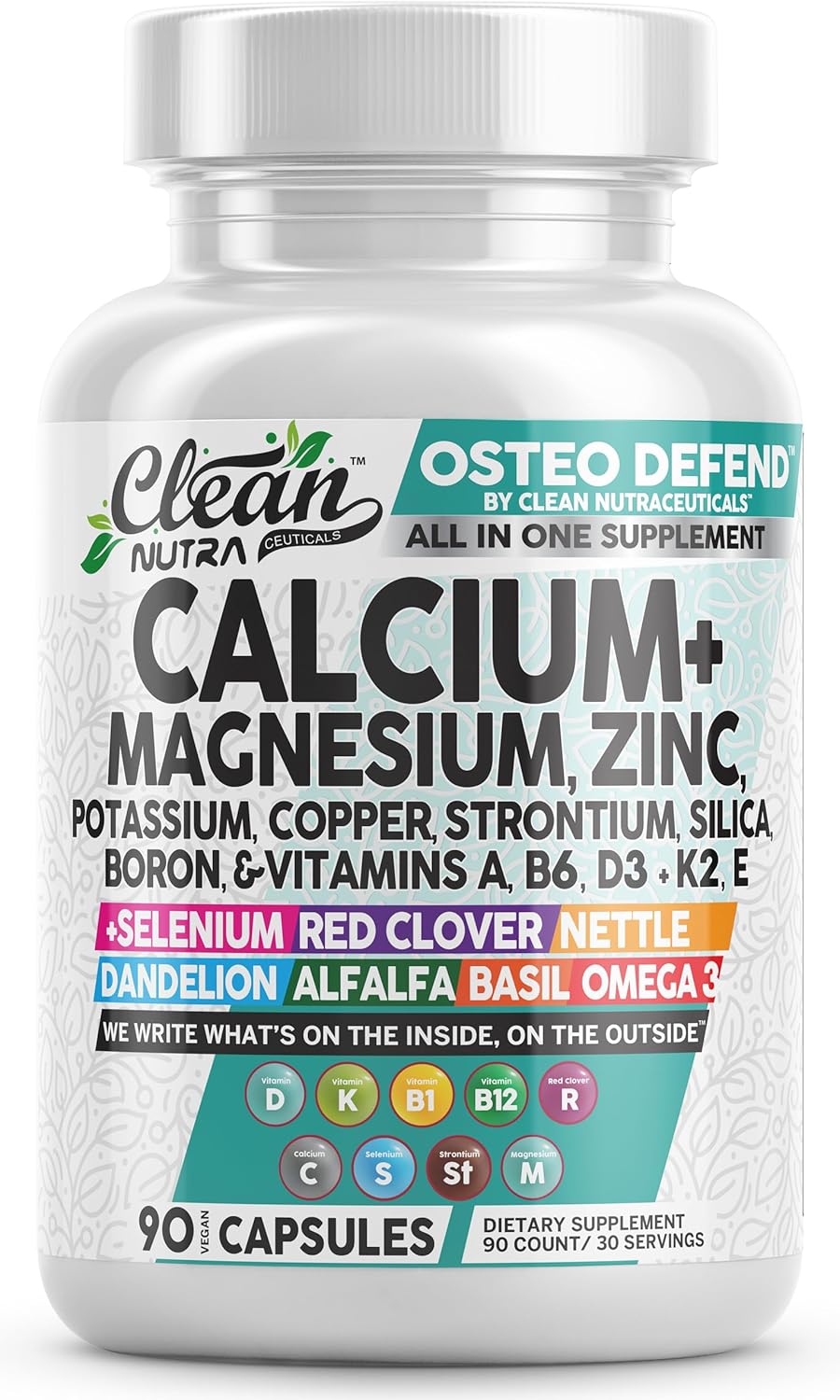 Allin1 Suplemento de Calcio Magnesio Zinc con Potasio, Cobre, Estro...