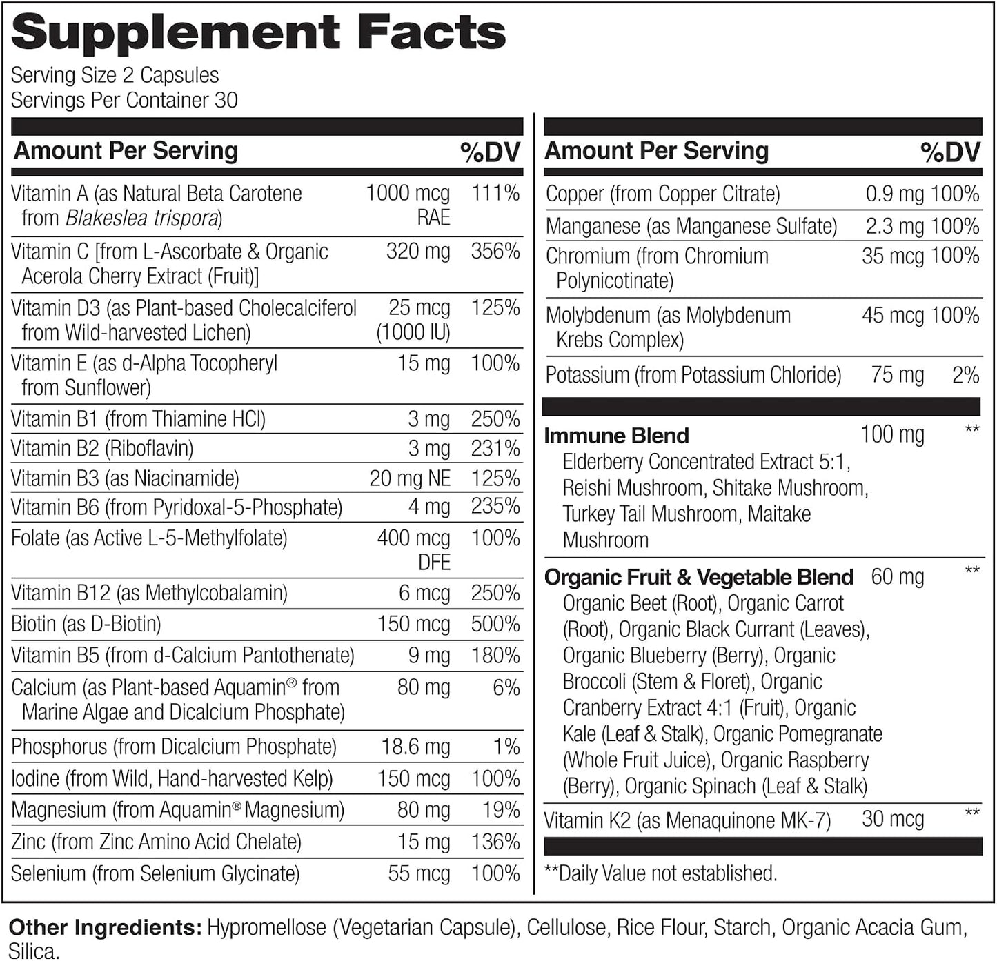 NATURELO Multivitamínico de alimentos integrales + Mezcla inmunológ...