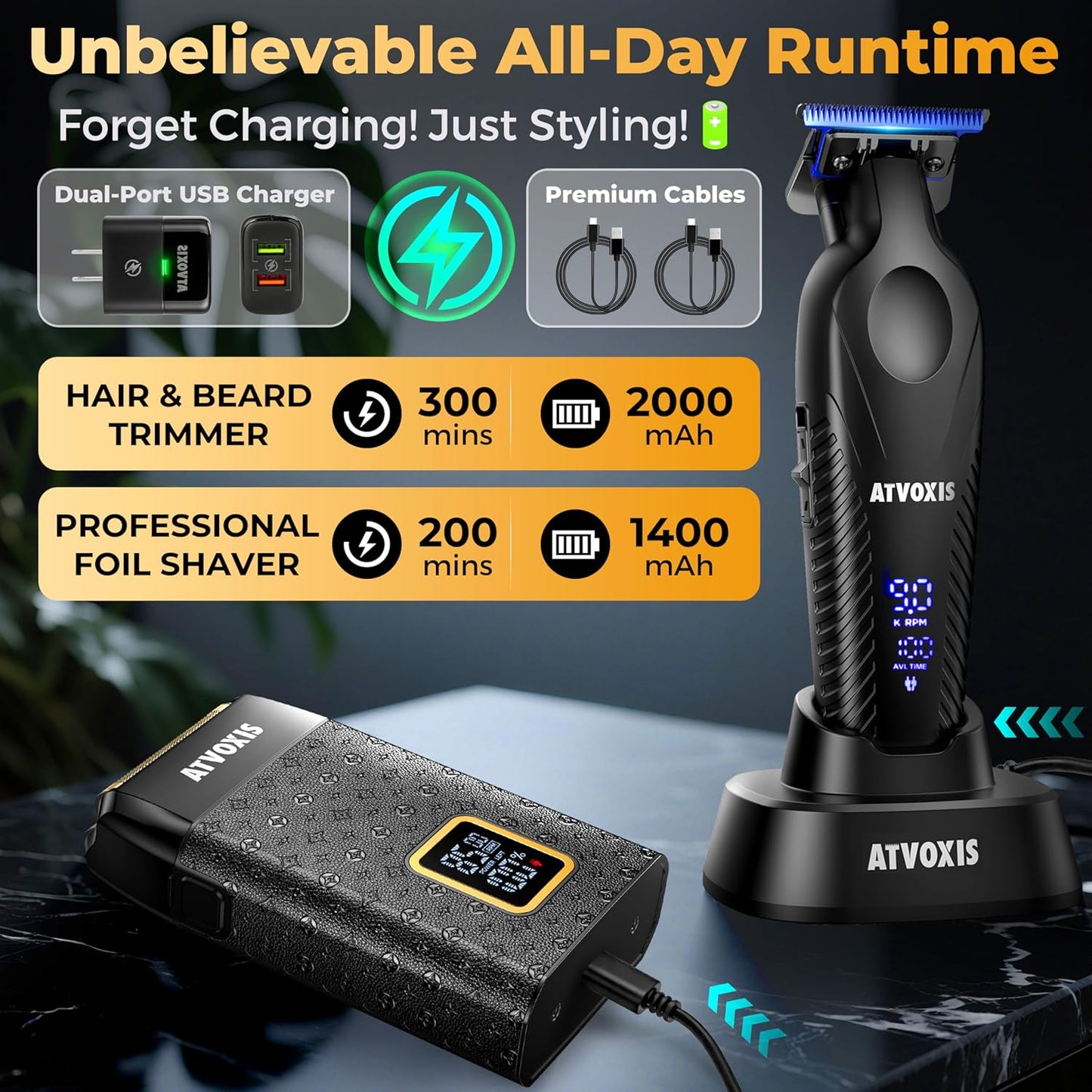 9000 RPM Razor-Sharp Zero Gap T Blade - Recortadora de pelo y barba...