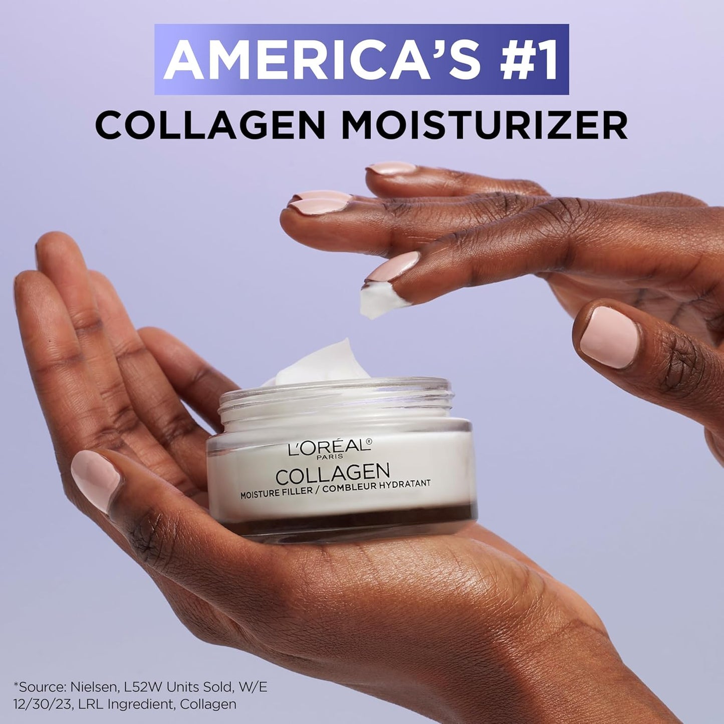 L'Oreal Paris Crema facial con relleno de humedad de colágeno,...