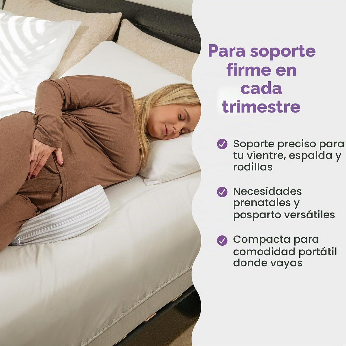 Boppy Almohada de embarazo de cuña, soporte de maternidad compacto...
