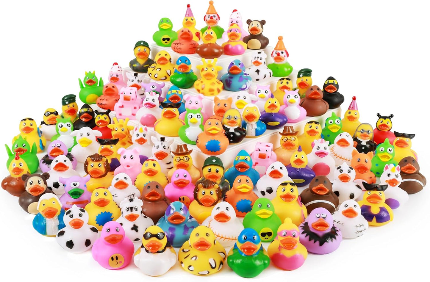 XY-WQ Paquete de 100 patos de goma para Jeeps Ducking, pato flotant...