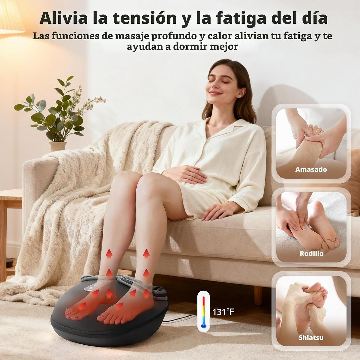 Medcursor - Máquina masajeadora de pies con calor, masaje de pies p...