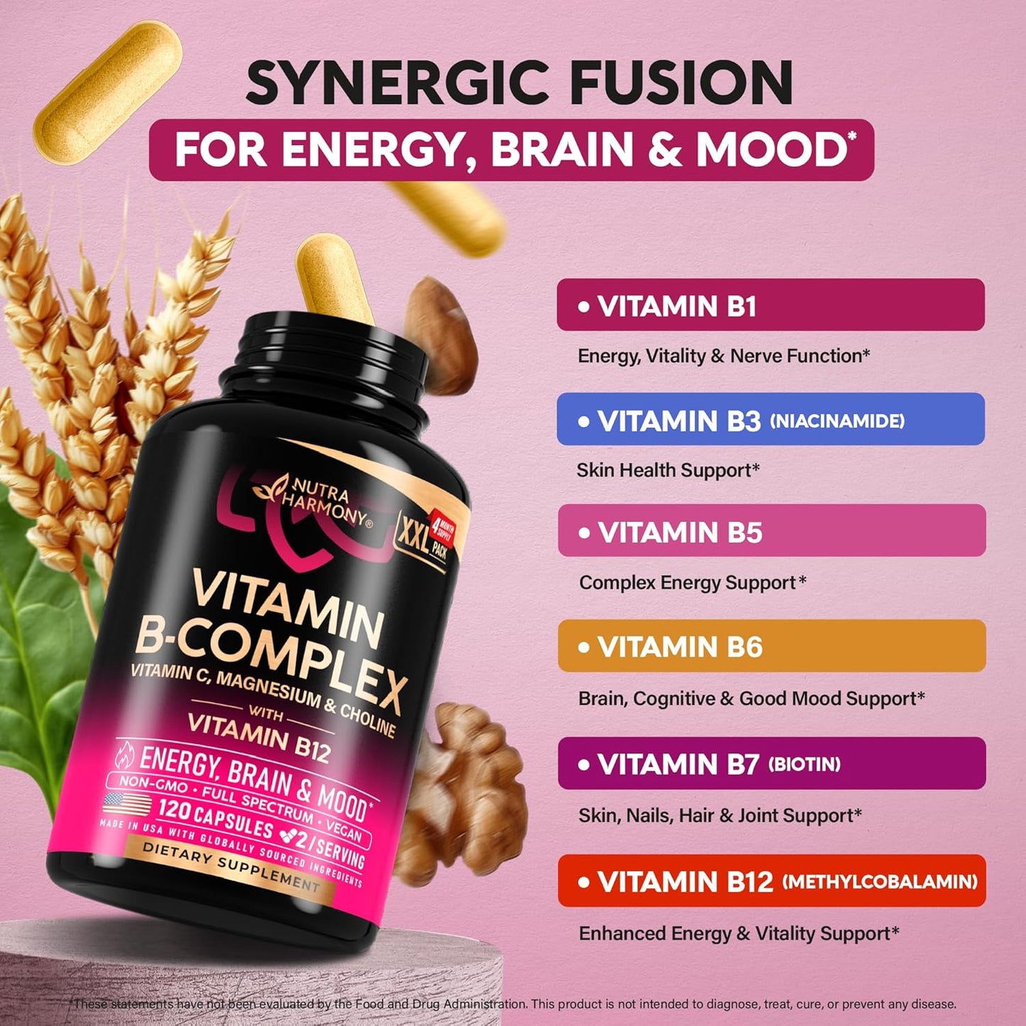 Complejo de vitamina B para hombres y mujeres - Hecho en Estados Un...