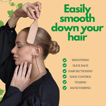 GranNaturals Cepillo de Cabello con Cerdas de Jabalí para Peinado Hacia Atrás para Cola de Caballo Elegante, Moño y Alisado de Cabello de Bebé, Cabellos Sueltos, Control de Bordes - Cepillo de Cardado