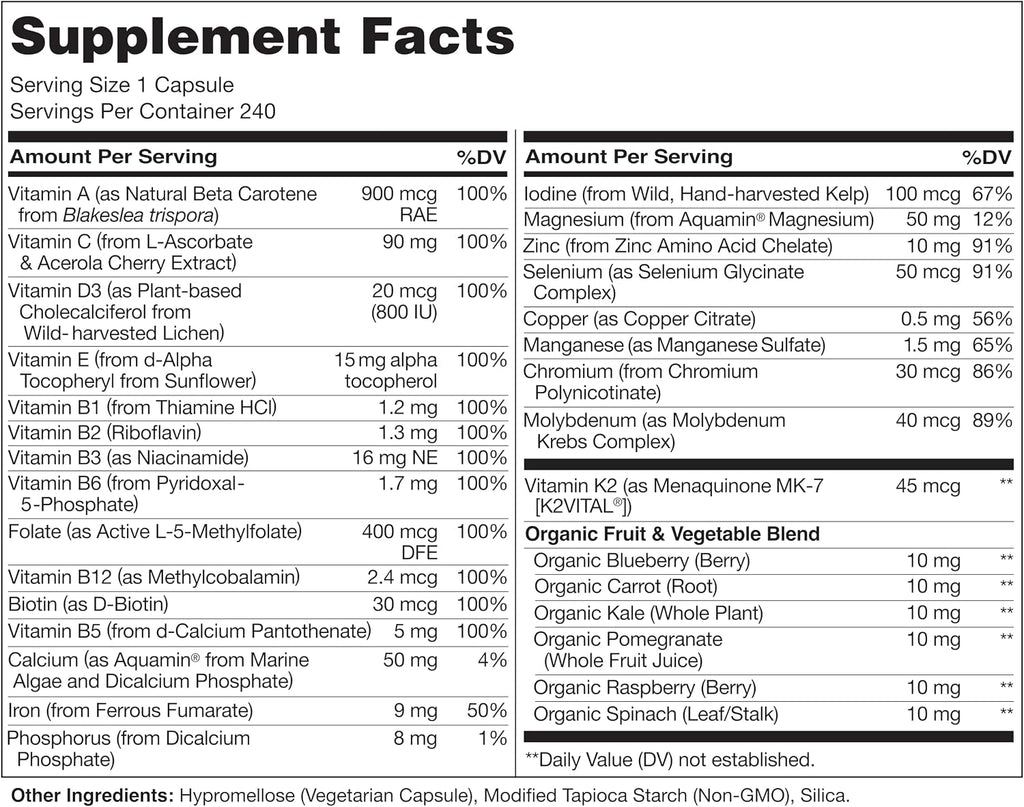 NATURELO One Daily Multivitamínico para mujeres con vitamina B12, 2...