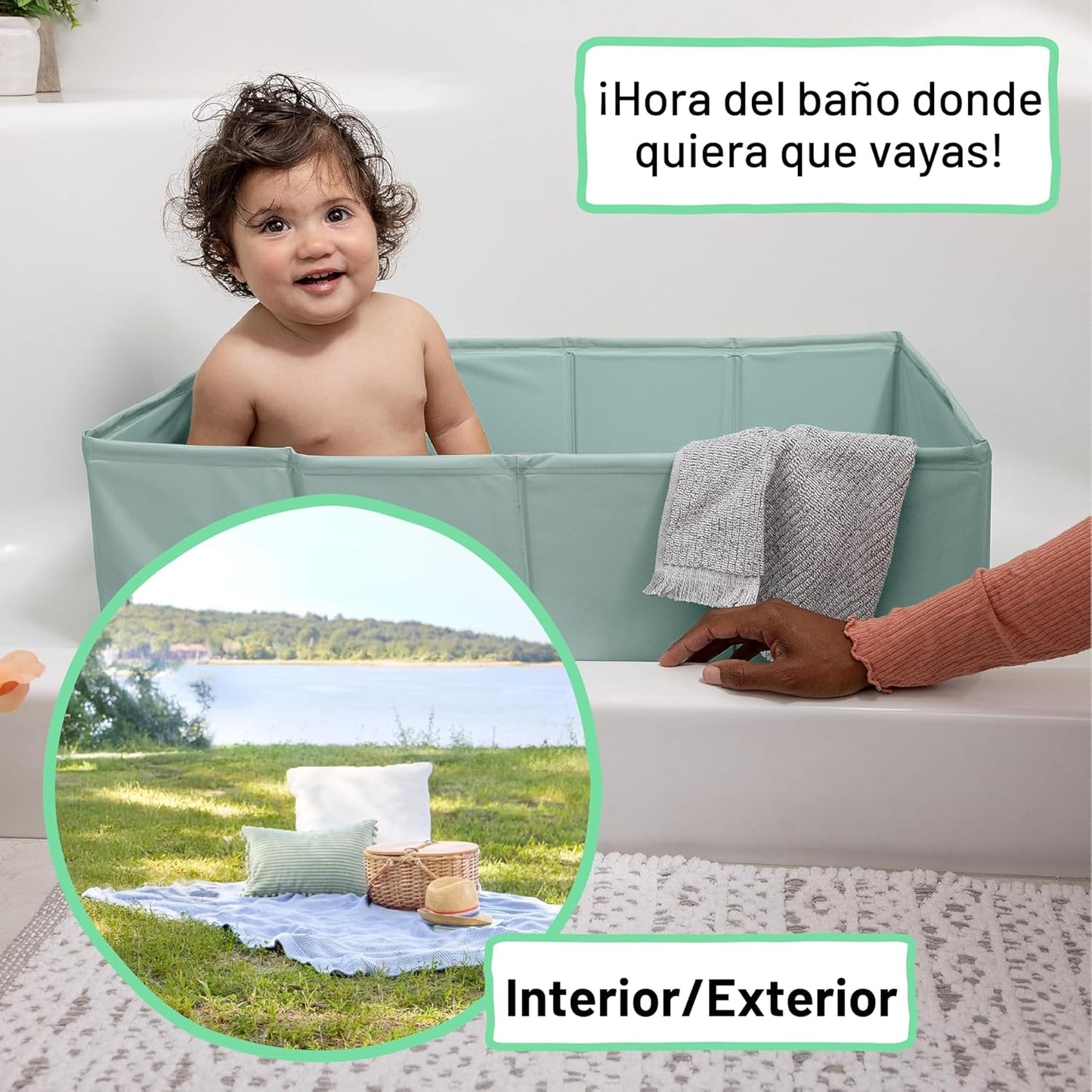 Ingenuity Tuckaway Bañera Plegable para Niños Pequeños, Convierte l...