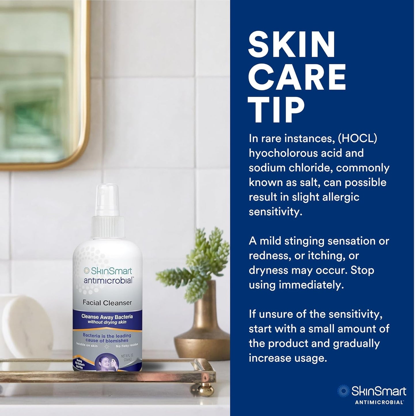 SkinSmart Antimicrobial Limpiador facial para brotes e