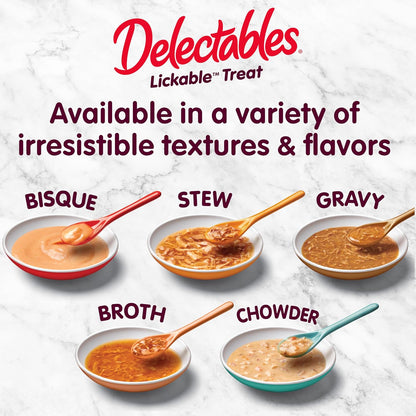 Delectables Lickable Treat Stew Wet Cat Treats - Paquete variado de...