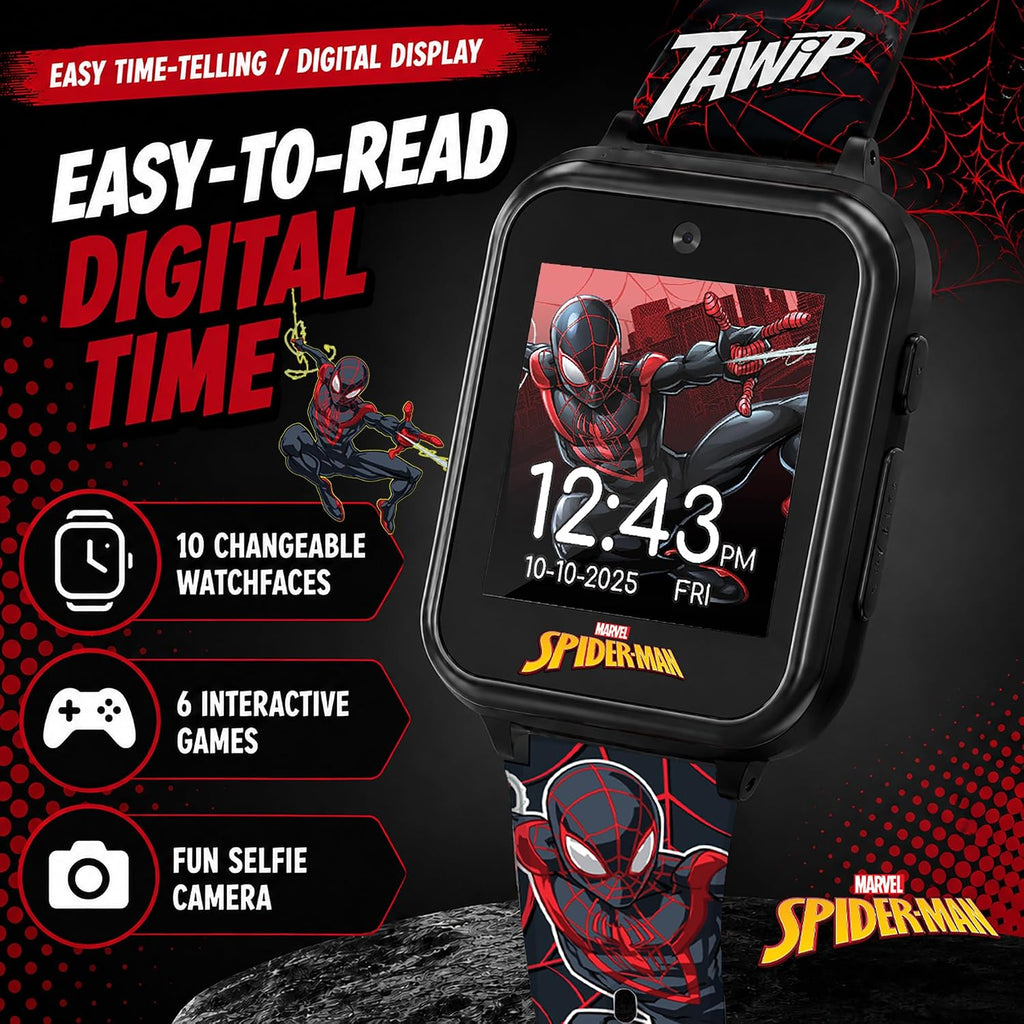 Marvel Spider-Man - Reloj inteligente para niños, reloj interactivo...